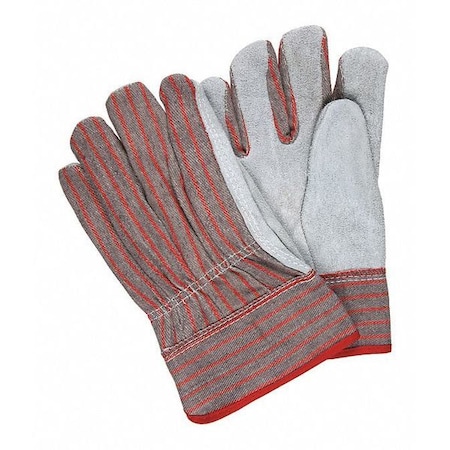 Mcr Safety Leather Palm Gloves, Safety Cuff Cuff, Straight Thumb, Large, 12 PK 1080