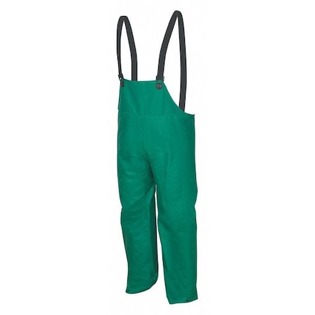 Mcr Safety Dominator 0.42mm PVC/Poly Bib Overall, XL, PVC/High-Tensile Polyester, 32" Inseam, 50" Waist, Green 388BFXL