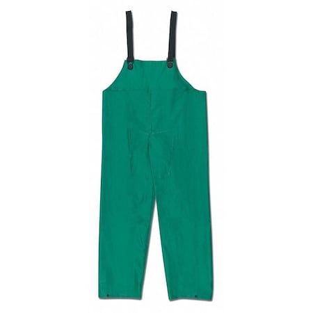 Mcr Safety Dominator 0.42mm PVC/Poly Bib Overall, L, PVC/High-Tensile Polyester, 31" Inseam, 48" Waist, Green 388BFL