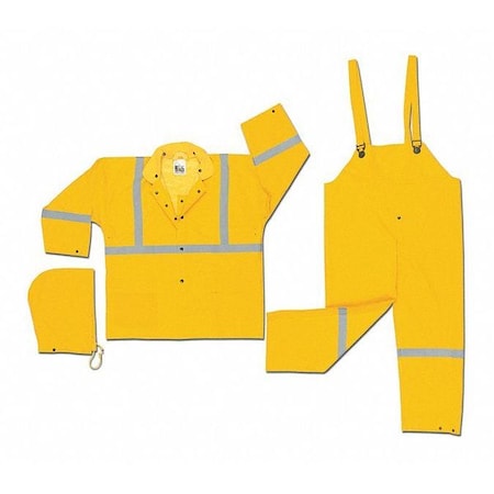Mcr Safety Luminator .35Mm Pvc Poly 3Pc Suit, L, PVC/Polyester, Yellow, L 2403RL