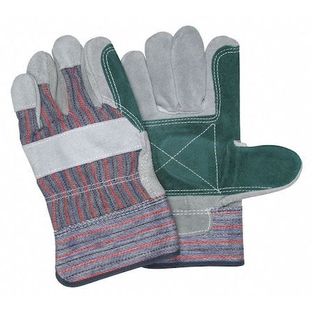 Mcr Safety Leather Palm Gloves, Safety Cuff Cuff, Wing Thumb, L, 12 PK 1311JL