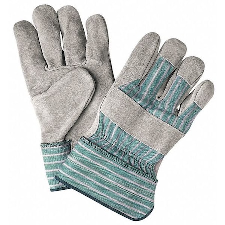 Mcr Safety Leather Palm Gloves, Rubberized Safety Cuff Cuff, Wing Thumb, L, 12 PK 1350