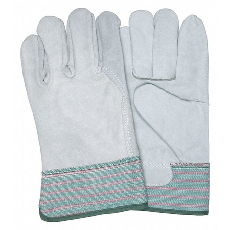Mcr Safety Leather Palm Gloves, Safety Cuff Cuff, Wing Thumb, L, 12 PK 1370