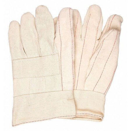 Mcr Safety Hot Mill 9132 Hot Mill Weight 3 Ply Burlap Lin, PK12, 500  Degrees F Max Temp., Slip-On Cuff White 9132K