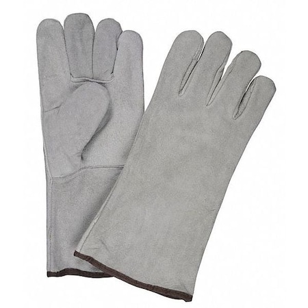Mcr Safety Welding Gloves, Gauntlet Cuff, Wing Thumb, Cowhide, XL, 12 PK 4150B