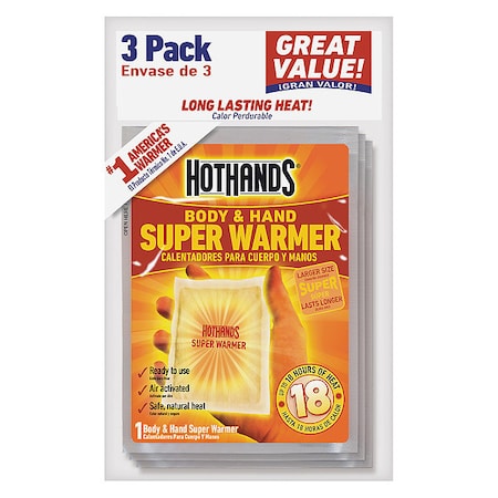 HOTHANDS Hand Warmer, 5in. x 3-3/4 in., PK3 HH11PDQ