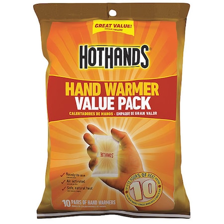 Hothands Hand Warmers, Disposable, Air Activated, Up to 10 Hours, Hands/Gloves/Pockets, 10 PK HH210PK48