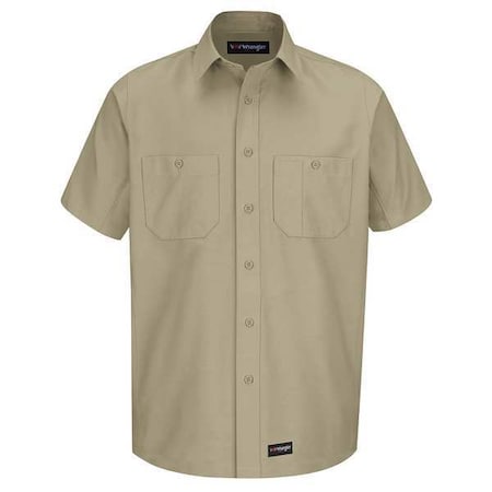 Dickies Men's Short Sleeve Shirt, 40% Polyester, 60% Cotton, Button, Khaki, 3XL WS20KH SS 3XL