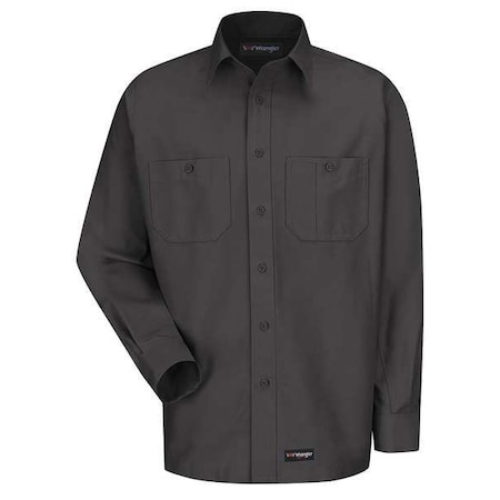 Dickies Men's Long Sleeve Shirt, 40% Polyester, 60% Cotton, Button, Gray, L WS10CH RG L