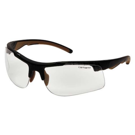 Carhartt Rockwood, Safety Glasses, Anti-Fog, Anti-Static & Anti-Scratch, Clear Lens, Black Frame, Half-Frame CHB710DTCS