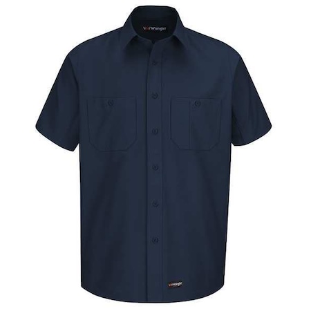 Dickies Men's Short Sleeve Shirt, 40% Polyester, 60% Cotton, Button, Navy, XL WS20NV SSLXL