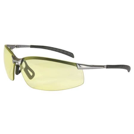 Uvex GX-8, Safety Glasses, Anti-Scratch, Amber Lens, Silver Frame, Half-Frame A1302