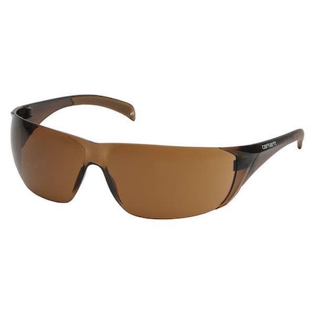 Carhartt Billings, Safety Glasses, Anti-Scratch, Amber Lens, Brown Frame, Frameless CH118S