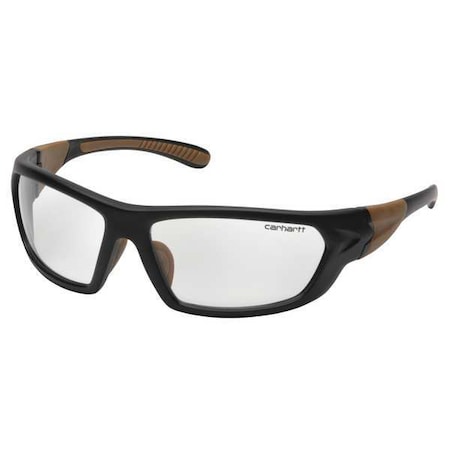 Carhartt Carbondale, Safety Glasses, Anti-Fog, Anti-Static & Anti-Scratch, Clear Lens, Black, Tan Frame CHB210DT