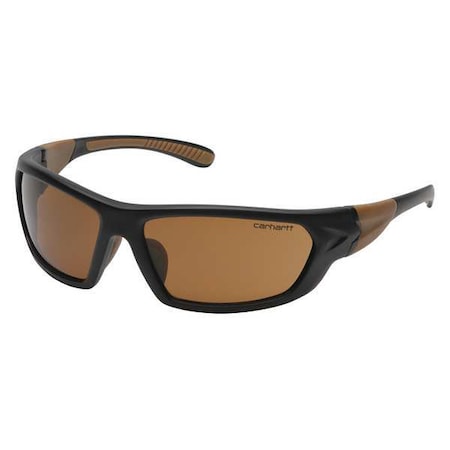 Carhartt Carbondale, Safety Glasses, Anti-Scratch, Amber Lens, Black, Tan Frame, Full-Frame CHB218D