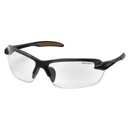 Carhartt Spokane, Safety Glasses, Anti-Scratch, Clear Lens, Black Frame, Half-Frame CHB310D