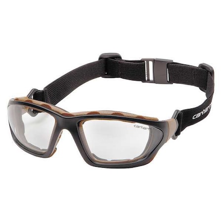 Carhartt Carthage, Safety Glasses, Anti-Fog, Anti-Static & Anti-Scratch, Clear Lens, Black, Tan Frame CHB410DTP