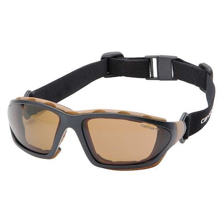 Carhartt Carthage, Safety Glasses, Anti-Fog, Anti-Static & Anti-Scratch, Amber Lens, Black, Tan Frame CHB418DTP