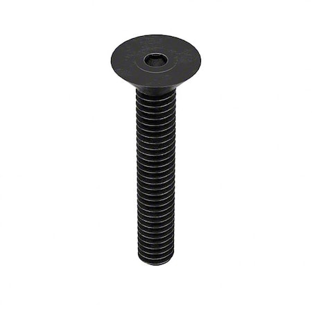 Zoro Select #8-32 Socket Head Cap Screw, Flat, Black Oxide Steel, 1 in Length, 100 PK U07410.016.0100