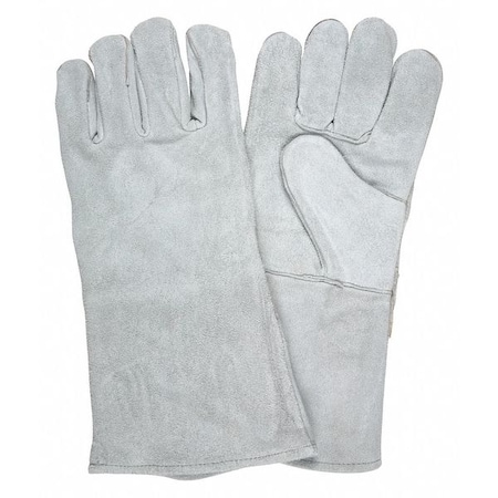 Mcr Safety Weldng Welding Gloves, Gauntlet Cuff, Wing Thumb, Premium Cowhide, XL, 12 PK 4155