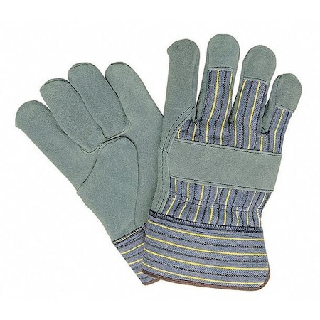 Mcr Safety Cold Protection Gloves, Cowhide Palm, Safety Cuff, Gray / Blue, 12 PK 1450L
