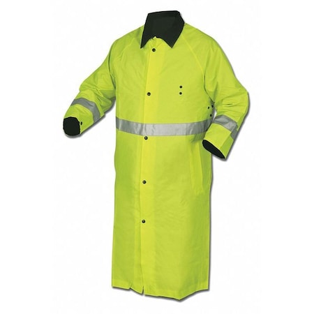 Mcr Safety Reversible Long Rain Coat, Nylon/PVC, Lime/Black, M 7368CRM