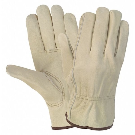 Mcr Safety Leather Gloves, L 12 PK 3215L