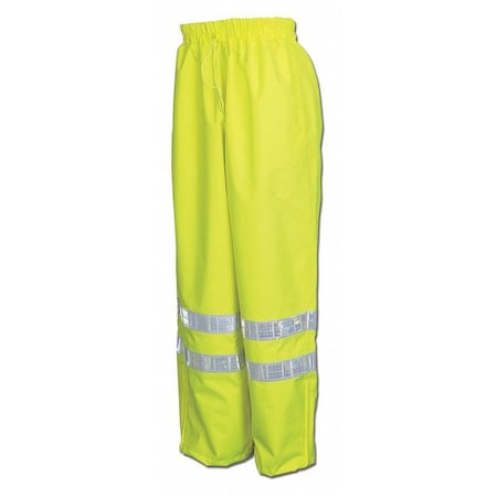 Mcr Safety Rain Pants, Polyurethane/Polyester, 33" Inseam, Elastic Closure, Size 2XL 598RPWX2