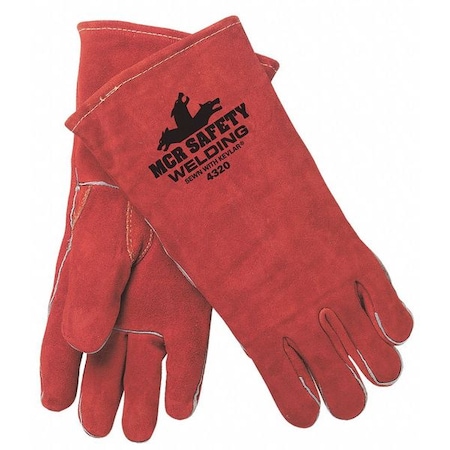 Mcr Safety Welding Welding Gloves, Gauntlet Cuff, Straight Thumb, Premium Cowhide, XL, 12 PK 4320