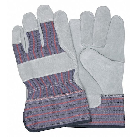 Mcr Safety Leather Palm Gloves, Rubberized Safety Cuff Cuff, Wing Thumb, L, 12 PK 1320L