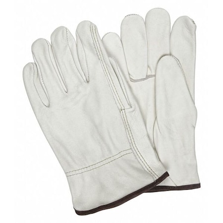 Mcr Safety Leather Drivers Gloves, Cowhide, Slip-On, Straight Thumb, Gunn - Full Back Cut, Beige, 2XL 12 PK 3203XXL