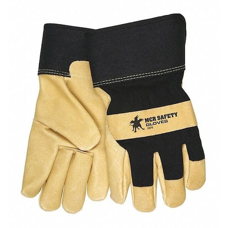 Mcr Safety Cold Protection Gloves, Grain Pigskin Leather Palm, Safety Cuff, Beige, 12 PK 1970XL