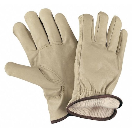 Mcr Safety Cold Protection Drivers Gloves, Grain Cowhide Leather Palm, Thermal Lining, Beige, 2XL 3280XXL