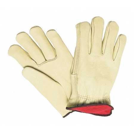 Mcr Safety Leather Drivers Gloves, Cowhide, Shirred Slip-On, Straight Thumb, Gunn Cut, Beige / Beige, XL 12 PK 3250XL