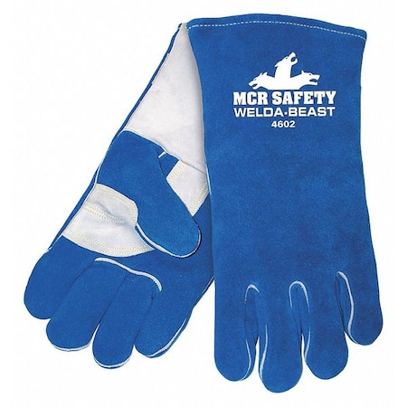 Mcr Safety Welda Beast Welding Gloves, Gauntlet Cuff, Wing Thumb, Premium Cowhide, XL, 12 PK 4602