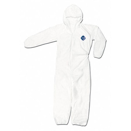 MCR SAFETY Tyvek Coverall W Hood, XL, PK25, XL, 25 PK, White, Tyvek(R), Zipper TY127SXL