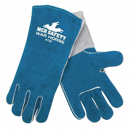 Mcr Safety War Horse Welding Gloves, Gauntlet Cuff, Wing Thumb, Premium Cowhide, XL, 12 PK 4730