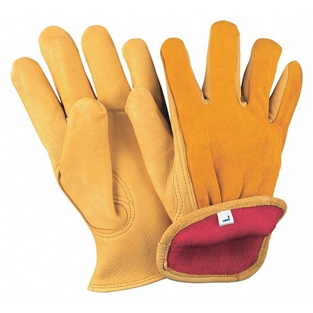 Mcr Safety Leather Drivers Gloves, Deerskin, Shirred Slip-On, Keystone Thumb, Gunn Cut, Tan / Tan, L 12 PK 3555L
