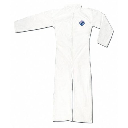 Mcr Safety Disposable Coverallss, Collared, 4XL, Tyvek(R), Open Wrist, Open Ankle, White, 25 PK TY120SX4