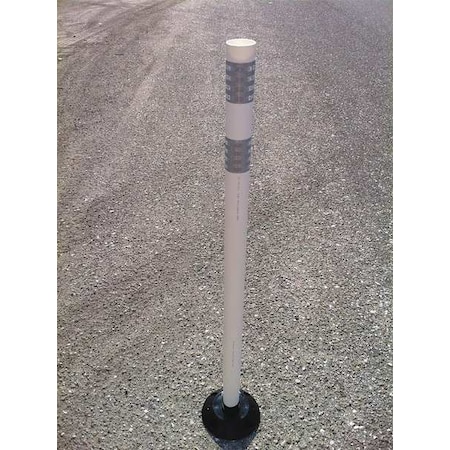 Zoro Select Delineator Post, HDPE, High-Intensity Prismatic, 48" Height, 48" Length, 2 lb, White 04-48-WWG