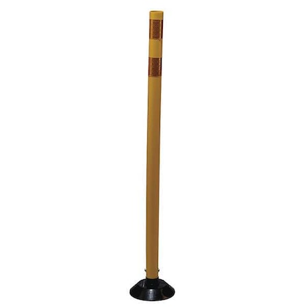 Zoro Select Delineator Post, HDPE, High-Intensity Prismatic, 48" Height, 48" Length, 2 lb, Yellow 04-48-YYG