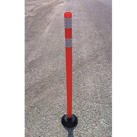 Zoro Select Delineator Post, HDPE, High-Intensity Prismatic, 48" Height, 48" Length, 2 lb, Orange 04-48-OWG