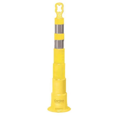 Zoro Select Trim Line Channelizer, High-Density Polyethylene (HDPE), Rubber, High-Intensity Prismatic, 2.6 lb 03-750-64HYG