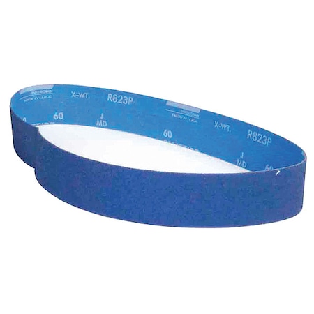 Norton Abrasives Sanding Belt, 2 in W, 36 in L, Coated, Zirconia Alumina, 80 Grit, Coarse, BlueFire R823P, Blue 78072763156