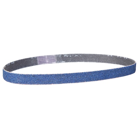 Norton Abrasives Sanding Belt, 1/8 in W, 18 in L, Coated, Zirconia Alumina, 60 Grit, Coarse, BlueFire R823P, Blue 66254491535