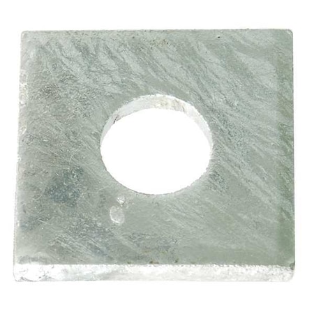 Zoro Select Square Washer, Fits Bolt Size 7/8 in , Steel Galvanized Finish Z8883-HDG