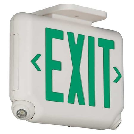 Dual-Lite Exit Sign with Emergency Lights, White, 1 or 2 Face(s), LED, Universal Mount EVCUGWD4