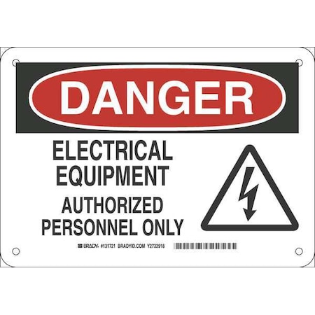 Brady Danger Sign, 7 in Height, 10 in Width, Fiberglass, Rectangle, English 131721