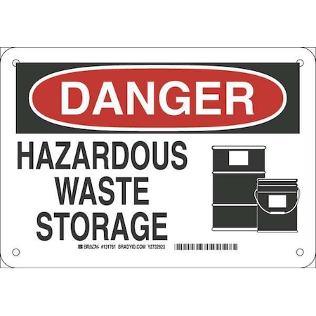 Brady Danger Sign, 7 in H, 10 in W, Fiberglass, Rectangle, English, 131761 131761