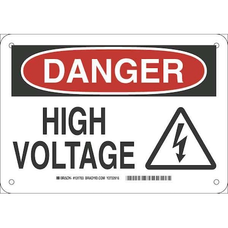 Brady Danger Sign, 7 in Height, 10 in Width, Fiberglass, Rectangle, English 131703